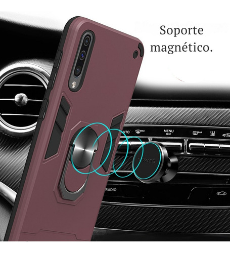 Funda Para Galaxy A50 Con Mica Varios Modelos Antigolpes Vino Armor Ring Sin Mica