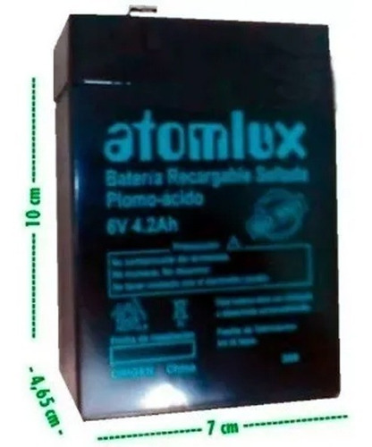 Baterìa 6v Recargable Sellada Atomlux P/luz Emergencia Y Ups