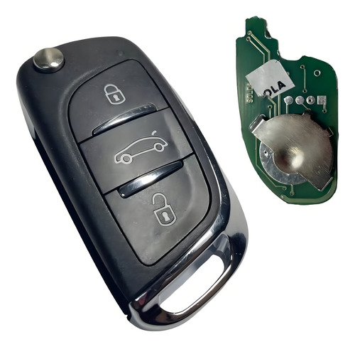 Capa Carcaça Chave Canivete Citroen Led Azul - Compatível C3, C4, Pallas - 3 Botões, Design Moderno