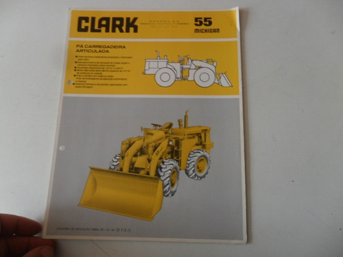 Folleto Clark 55 Tractor Antiguo No Manual Camion Pala Mecan