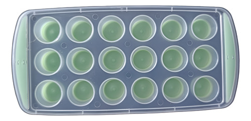Cubetera Silicona Plástico 18 Hielos Redondos Freezer Cocina Verde