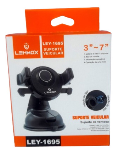 Suporte Veicular Celular Ley-1691 Suporte De Celular Cor Preto