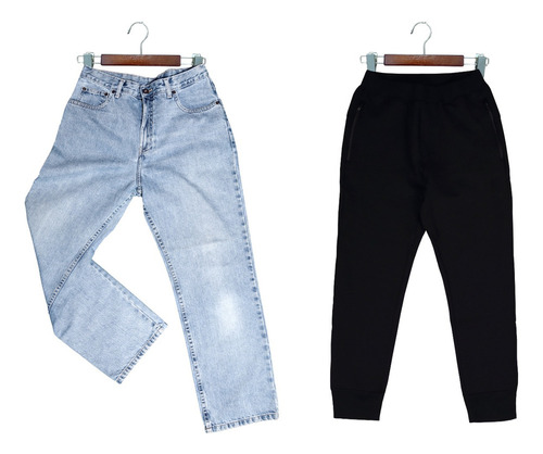 Q Gancho De Madera Con Pinza P/ Pantalon Falda 10 Pzas