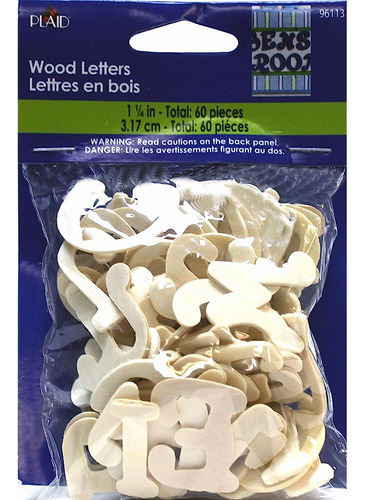 Letras De Madera A Cuadros Para Scrapbooking (1-1/4 Pulgadas