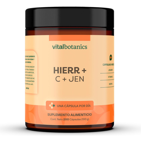 Hierro + Vitamina C | 200 Capsulas | Vitalbotanics