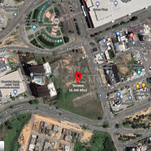 En Venta, Terreno De 16.566 Mtrs2, Ubicado En Alta Vista Crr. Churum Meru Cruce Con Av. Guayana, Adyacente A Los Principales Centros Comerciales De La Ciudad.