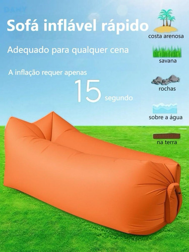 Sofá Inflável Praia Piscina Camping Saco De Dormir Portatil