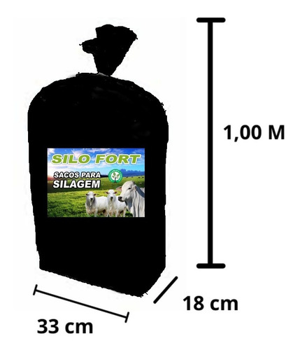 Imagem 4 de 9 de Sacos Para Silagem Prt 51x100 200 Micra 300un C/abraçadeiras