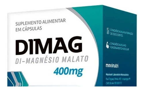 Dimag Magnésio Dimalato Maxinutri 400mg 60 Cápsulas Vitamina Sem Sabor