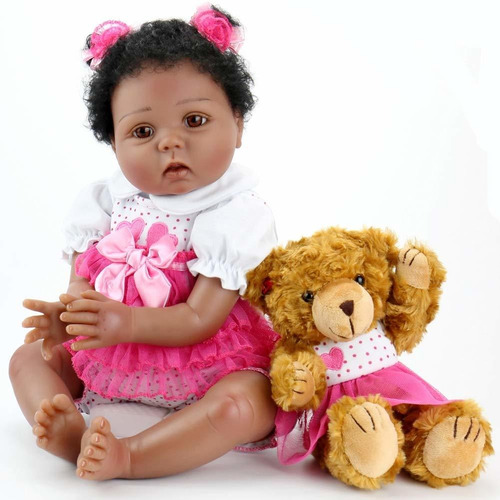 Muñeca Aori Reborn Baby Dolls Realista Pesado Negro  Niñ Mnc