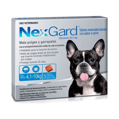 Antipulgas Y Antigarrapatas Nexgard De 4 A 10 Kg