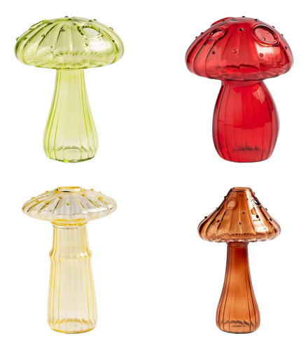 Hydroponic Plant Pots, Glass Vase With Mushrooms D