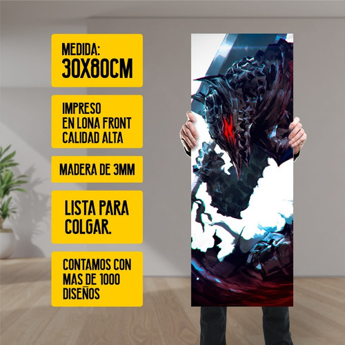 Imagen 2 de 8 de Cuadro Grande Anime Berserk Guts Berserker Y Matadragones