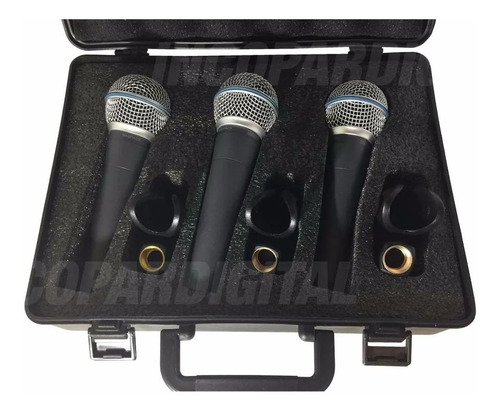 Combo Pack De 3 Microfono De Mano Dinamico Moon M59 C/valija