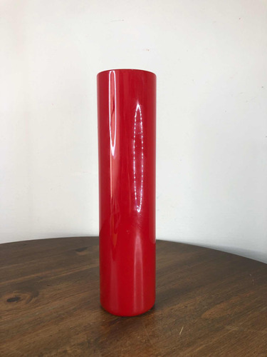 Vaso Cilíndrico Vermelho De Vidro 24,5cm