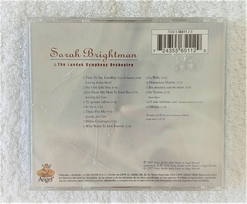 Sarah Brightman Cd Time To Say Goodbye (Usado)