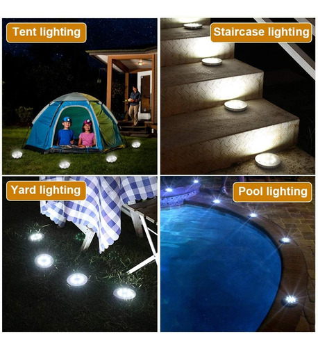 Luces Solares De Suelo Zgwj, 8 Luces Led De Disco Mejoradas