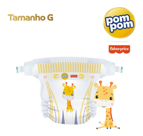 Imagem 5 de 8 de Kit Fralda Pom Pom Derma Protek Jumbo G 144un
