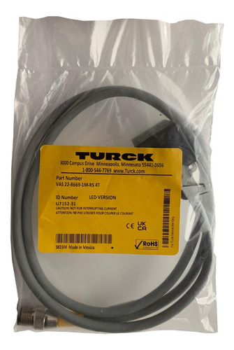  Turck Vas 22-b669-1m-rs-4t Cable M12 2 Puntas Plc Master Mx
