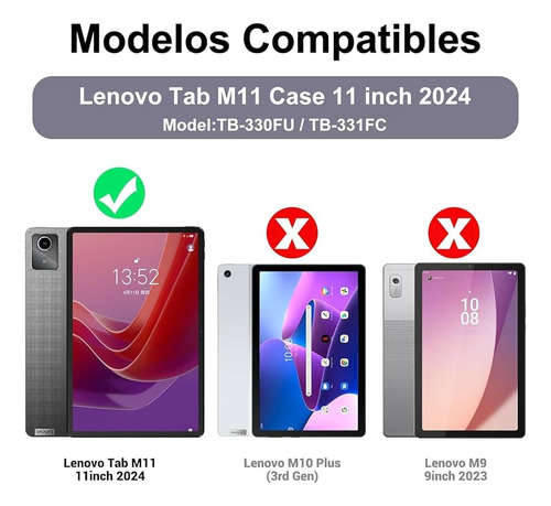 Funda Con Porta Pencil Para Tablet Lenovo M11 2024 De 11 Rosa
