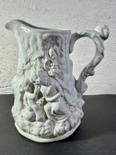 Antigua Jarra Porcelana Estilo Parían-victoriano Blanco (Usado)
