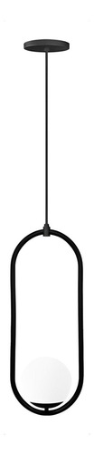 Lámpara colgante Globe Oval Chandelier, color negro
