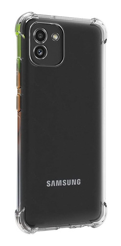 Carcasa Para Samsung A03 Transparente Cámara Reforzada