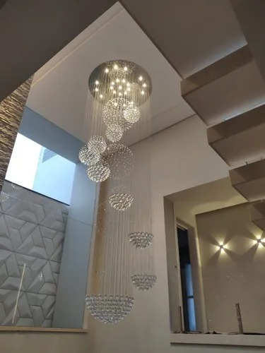 Plafon Cristal Yoda Esferas Ø100 Para Escadas E Hall Entrada