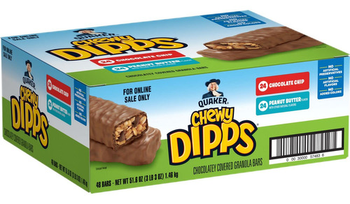 Quaker Chewy Dipps Barras De Granola Cubiertas De Chocolate.