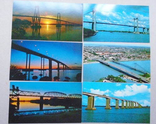 #p Lote De 6 Postales A Color - Puentes Argentinos Años 70