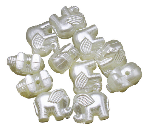 Cuenta Separador Acrílico 100g Pulseras Bisutería Collares Elefante Nacar 100pz 2 Cm 1.2 Cm