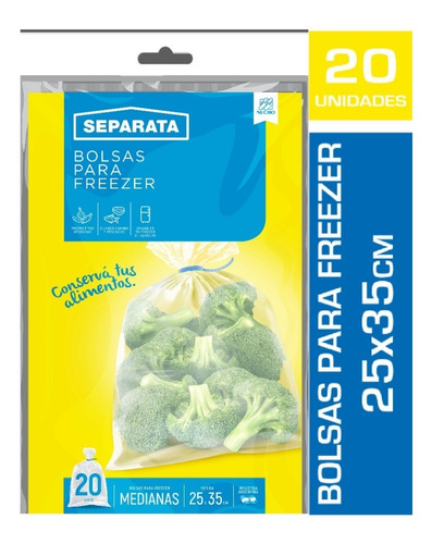 Bolsas Para Freezer Separata X 20 U Medianas 25x35 Cm 