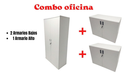 Combo Armario Bajo De Oficina X 2 + Armario Alto