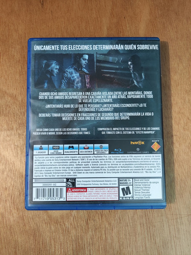Until Dawn Ps4 Playstation 4 (Usado)