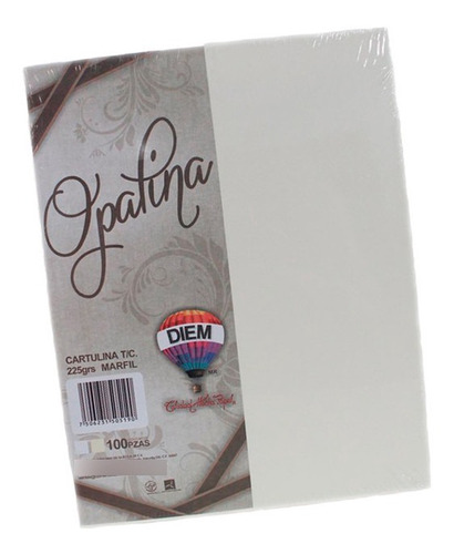 Hoja De Papel Opalina Diem 100 Pzs 225g C/marfil T/carta