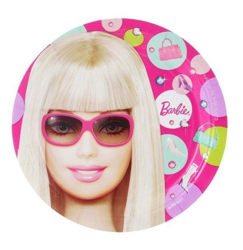 Platos De Papel Barbie All Dolled Up De 7 Pulgadas, 8 Unidad