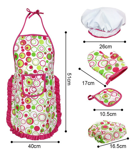 Juego De Cocina Para Chef Set 15 (rosa) Utensilios Niños