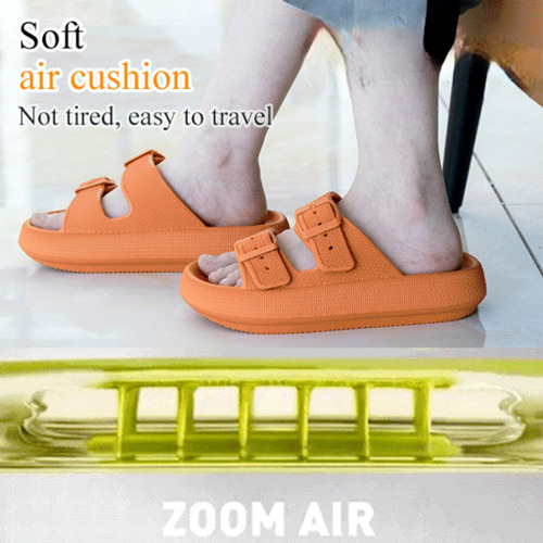 Sandalias De Interior Con Doble Botonadura, Suaves Y Cómodas