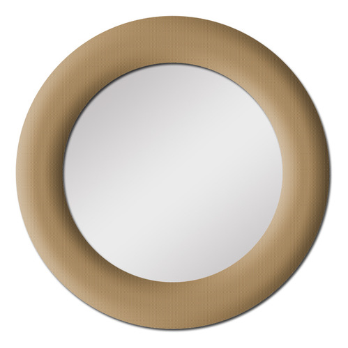 Espelho Decorativo Madrid Bouclê 60cm Redondo Moldura Marrom-claro