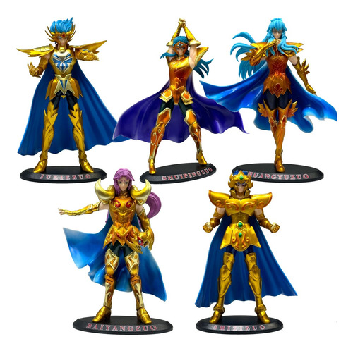 Colección Figuras Caballeros Del Zodiaco Dorados 18cm Pvc 