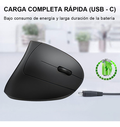 Ratón Ergonómico Inalámbrico Recargable Para Zurdos3 Dpi