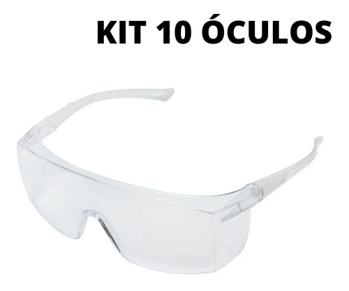 Kit 10 Óculos De Proteção Epi Segurança Plastcor