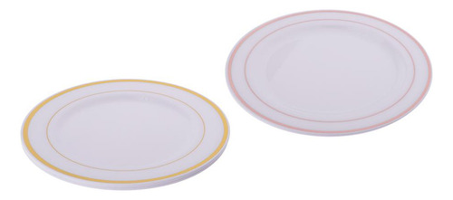 Plato De Plástico Desechable Oro Rosa