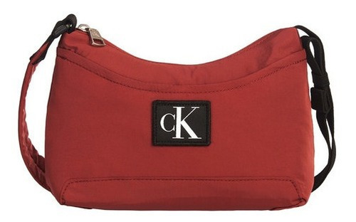 Bolsa De Hombro Calvin Klein Rojo En Nailon Para Mujer  Liso Negro