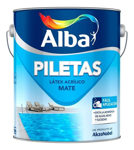 Alba Pintura para Piletas Acrilico Mate 4 Lts Color Blanco