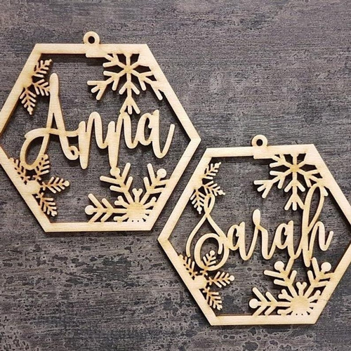 Imagen 7 de 7 de Kit 5 Adornos Navideños Personalizados Familiar Con Nombre