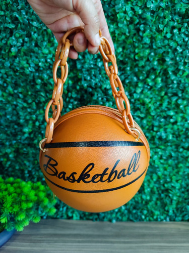 Bolsa Bandolera Basketball Balón Miel Liso Níquel Miel
