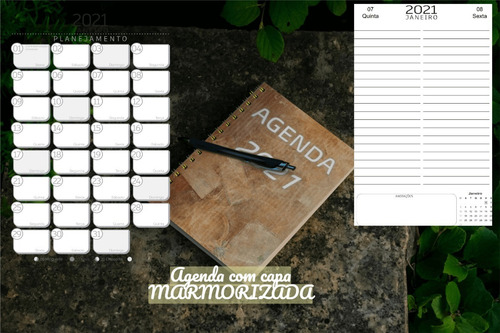 Imagem 2 de 7 de Agenda 2021 Vintage Mármore