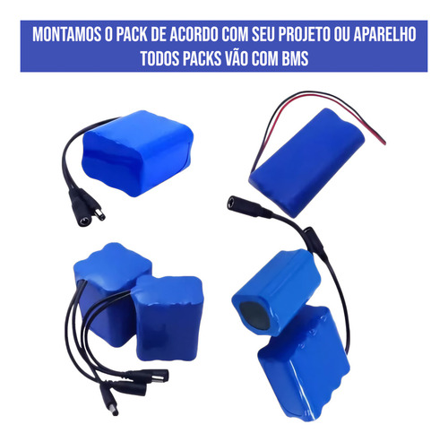 Kit 30 Baterias 3,6v 2200mah Recarregável Com Fio E Conector
