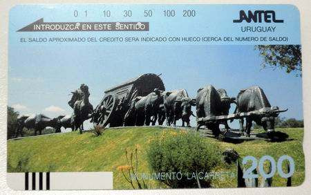 Tarjeta Telefonica Monumento La Carreta Uruguay